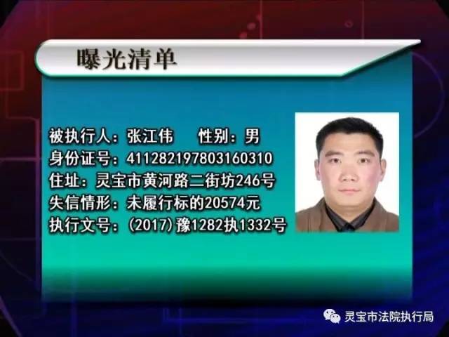 三门峡市最新老赖名单